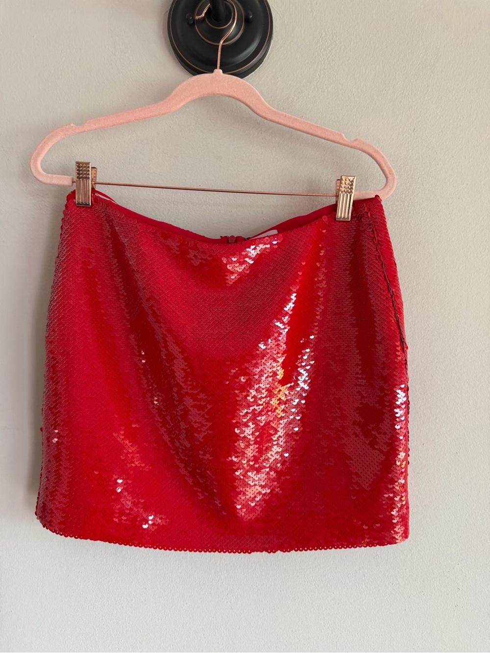 Nue Jemma Sequin‎ Skirt Red Mini Party Evening IT42 2302SK00404